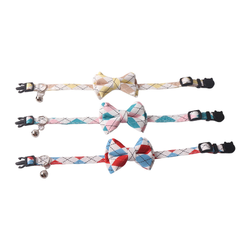 Diamond Pet Bow Collar Set