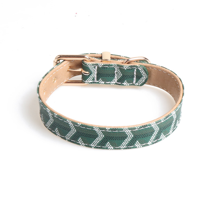 Geometric Pattern PU Dog Collar