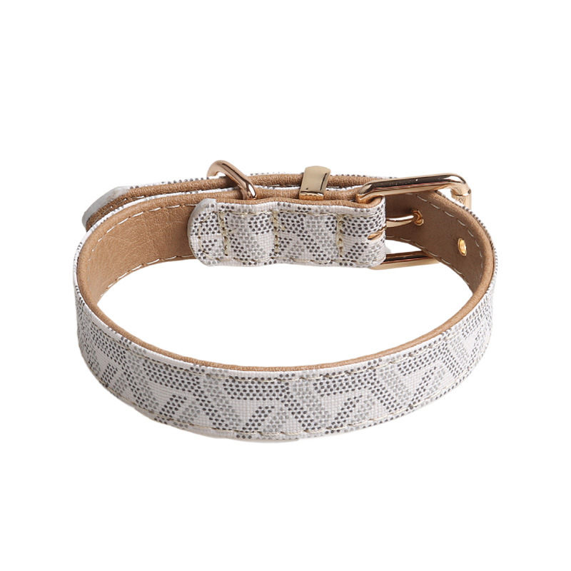 Geometric Pattern PU Dog Collar