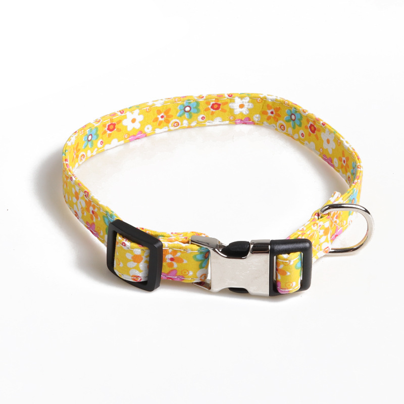Floral Pet Collar Metal Ring