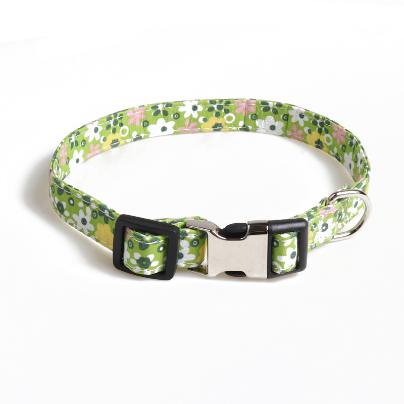 Floral Pet Collar Metal Ring