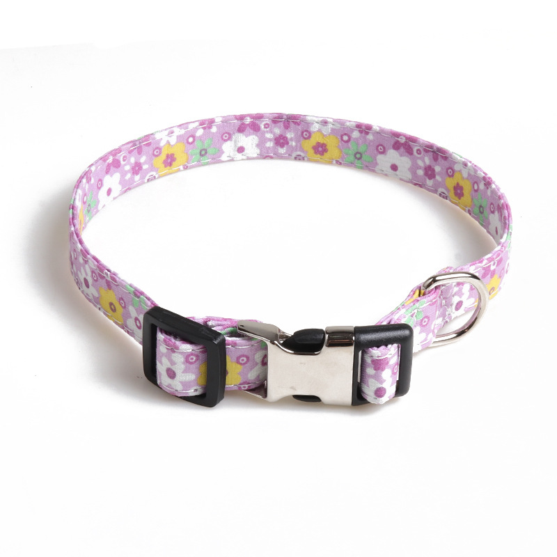 Floral Pet Collar Metal Ring