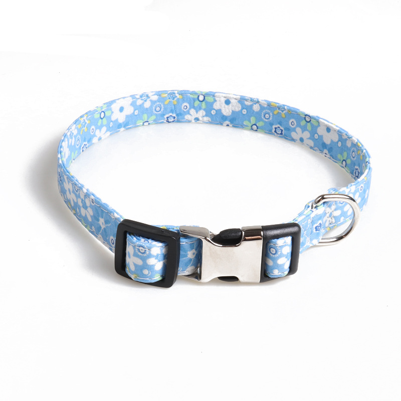 Floral Pet Collar Metal Ring