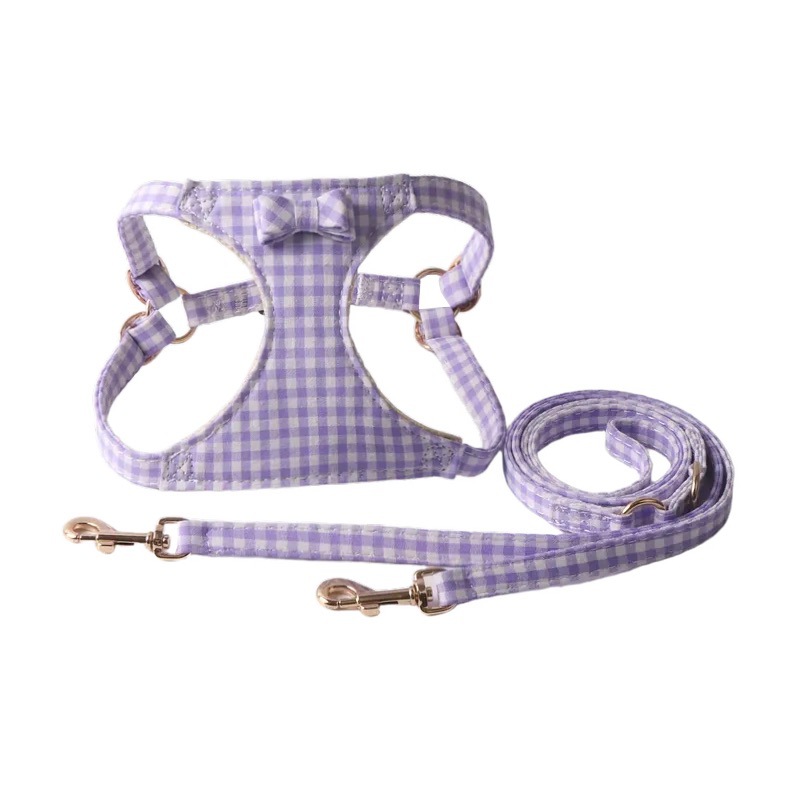Candy-Colored Bow Pet Harness Set