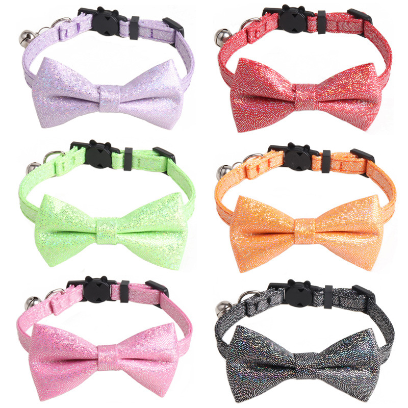 Rainbow Pet Collar Bow Set