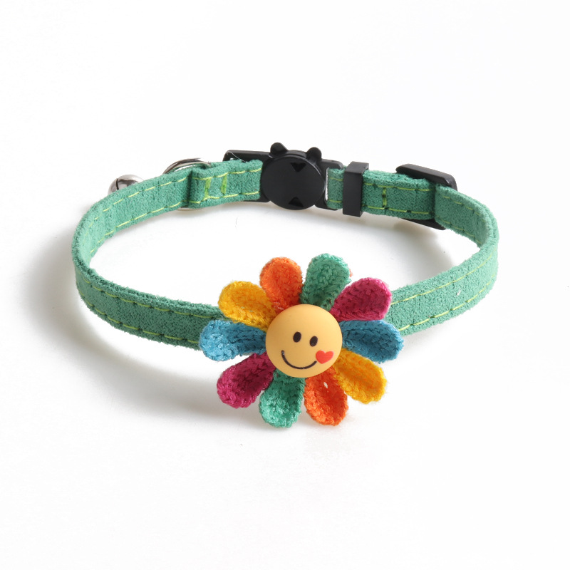 Floral Pet Collar Suede Set