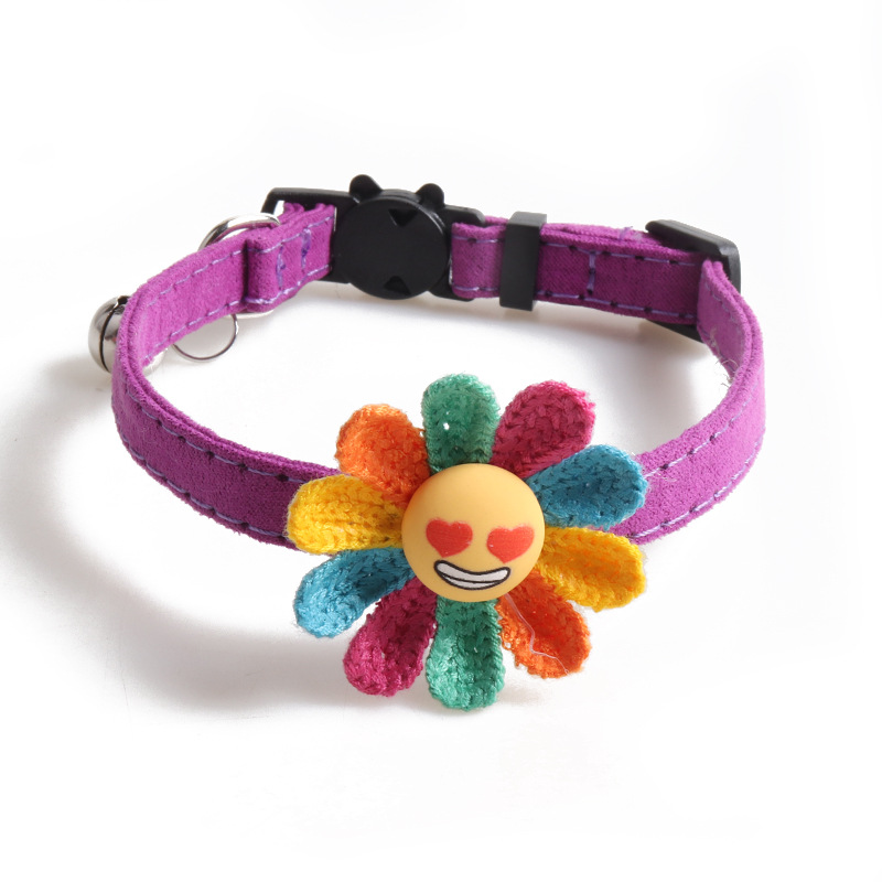 Floral Pet Collar Suede Set