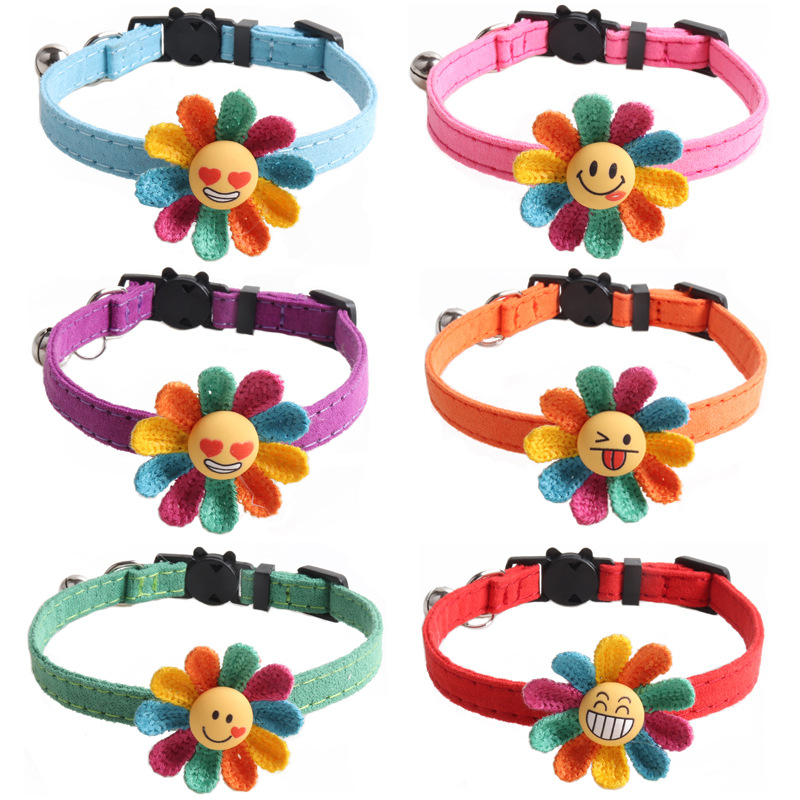 Floral Pet Collar Suede Set