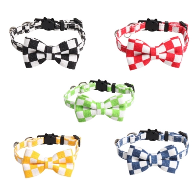 Checkered  Collar Bow Set 01