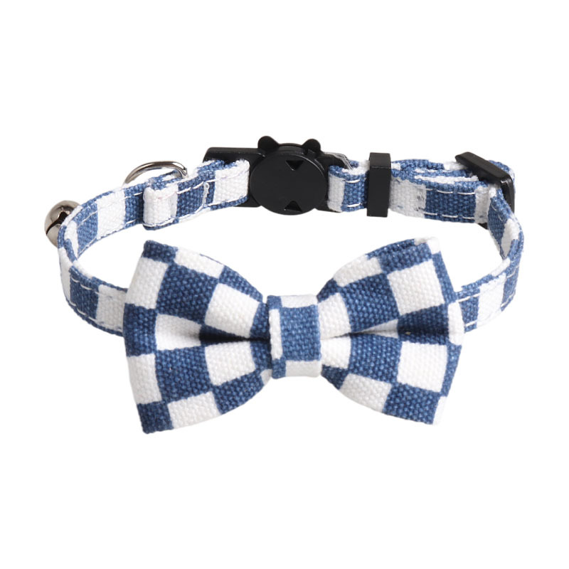 Checkered  Collar Bow Set