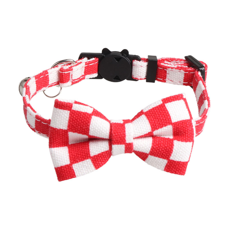 Checkered  Collar Bow Set