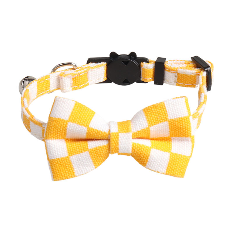 Checkered  Collar Bow Set
