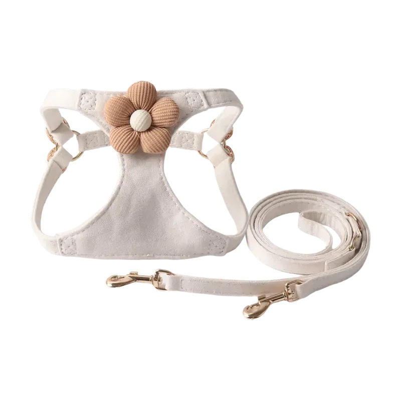 Floral Pet Harness Satin Set