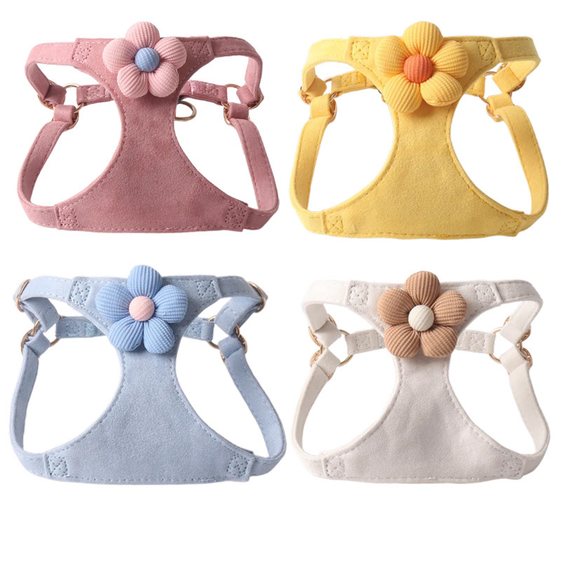 Floral Pet Harness Satin Set