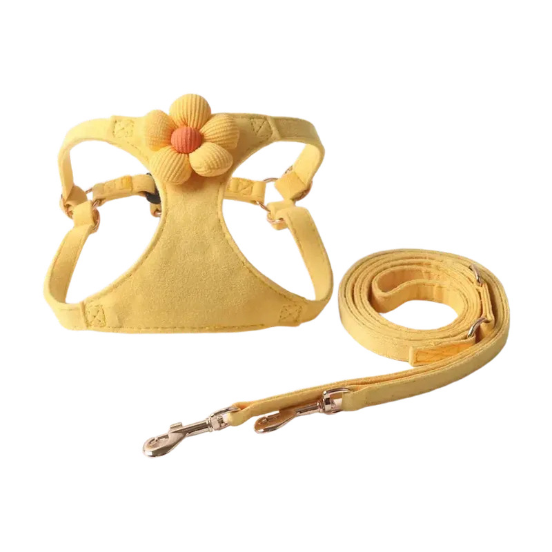 Floral Pet Harness Satin Set