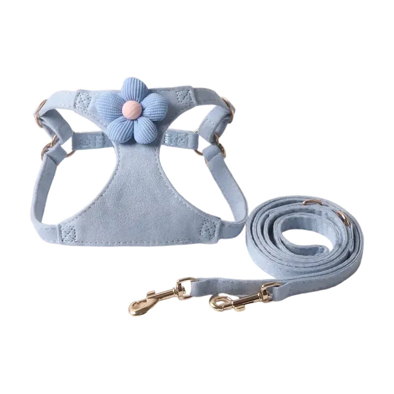 Floral Pet Harness Satin Set