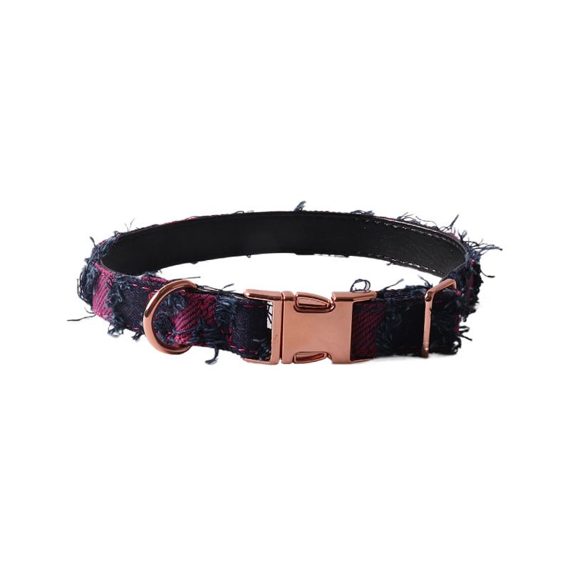 Denim Patchwork Pet Collar Set