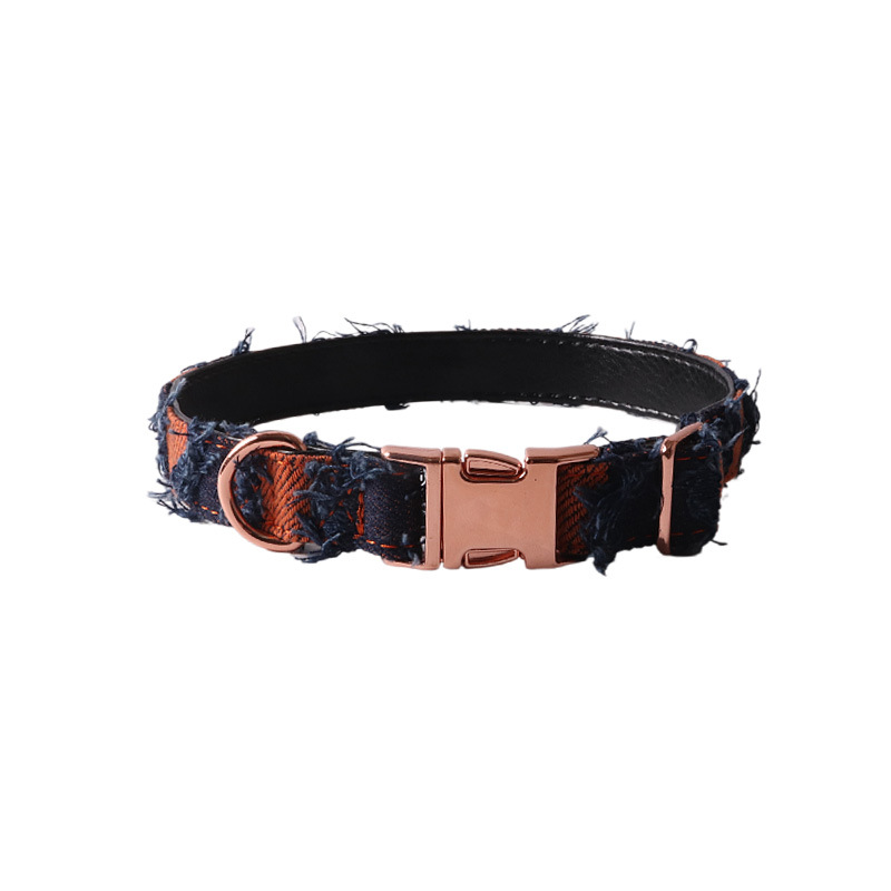 Denim Patchwork Pet Collar Set