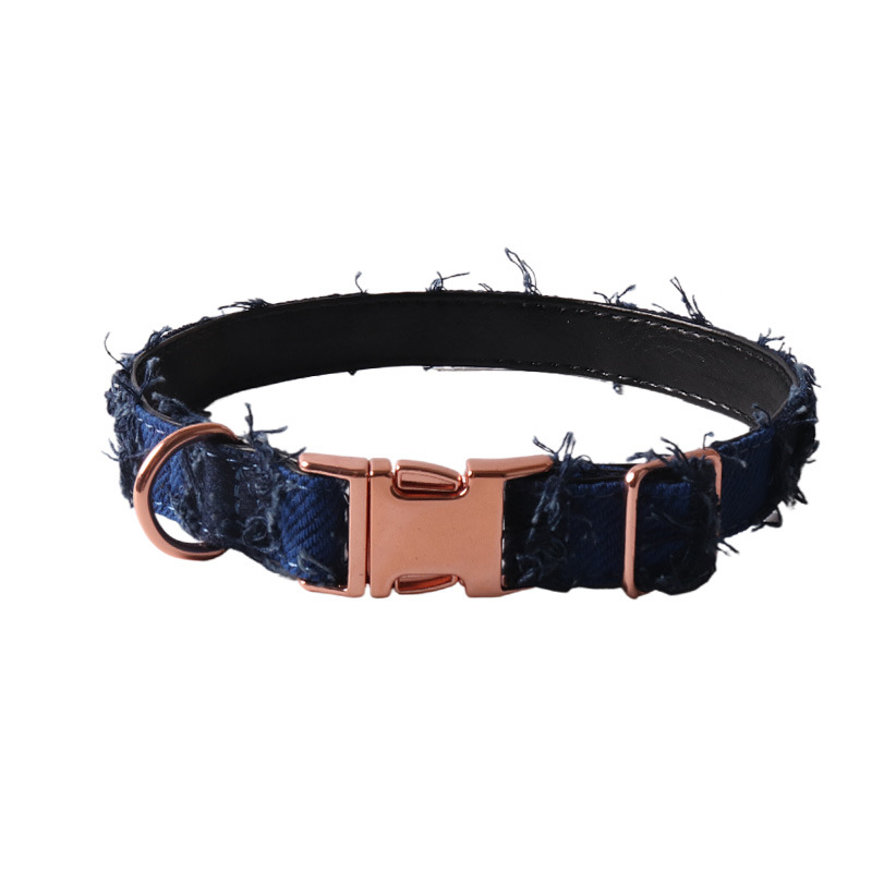 Denim Patchwork Pet Collar Set