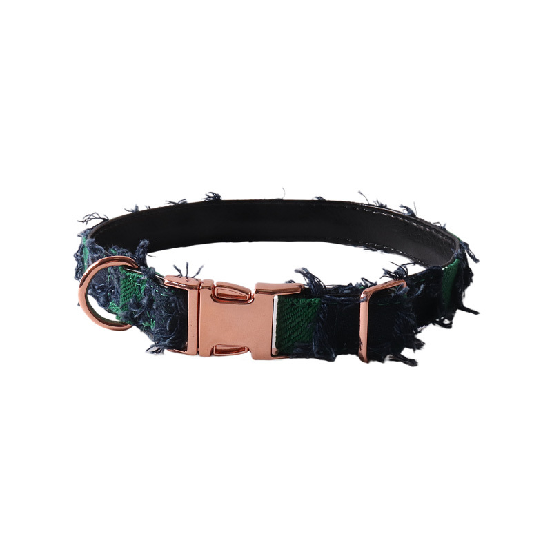 Denim Patchwork Pet Collar Set