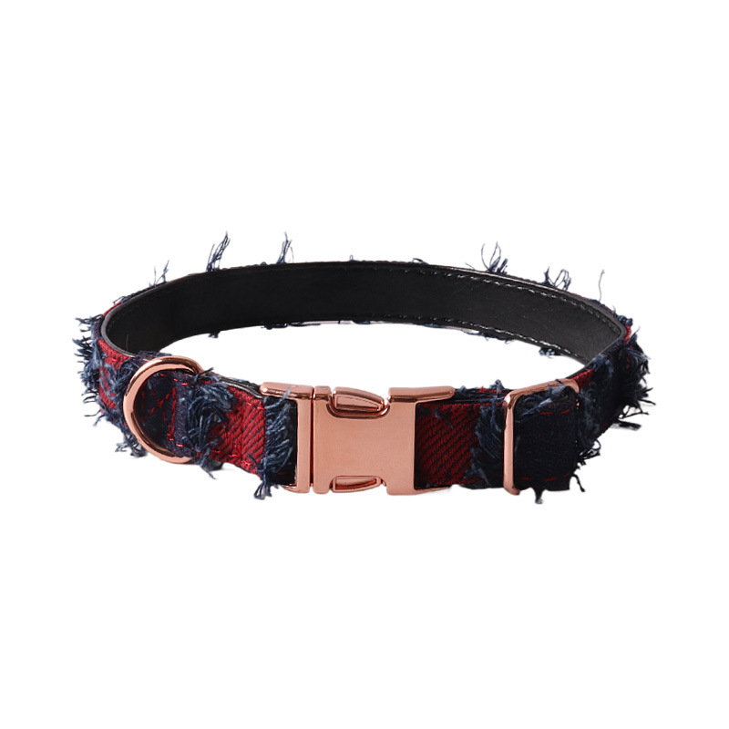 Denim Patchwork Pet Collar Set