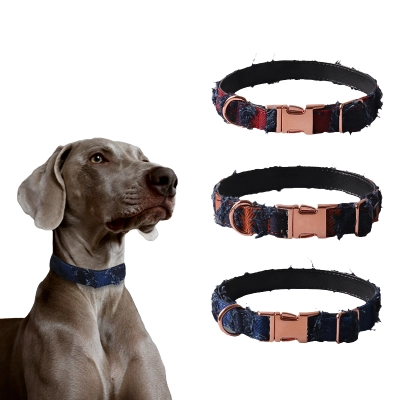 Denim Patchwork Pet Collar Set 01