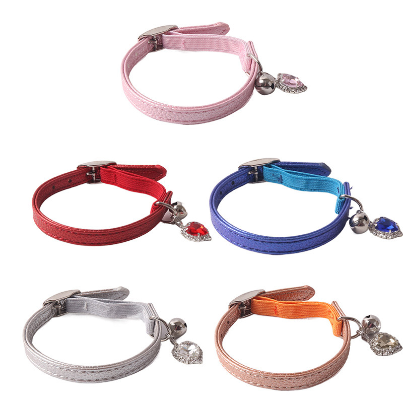 Heart Charm Pet Collar Set