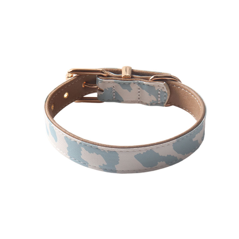 Cow Print PU Pet Collar Set
