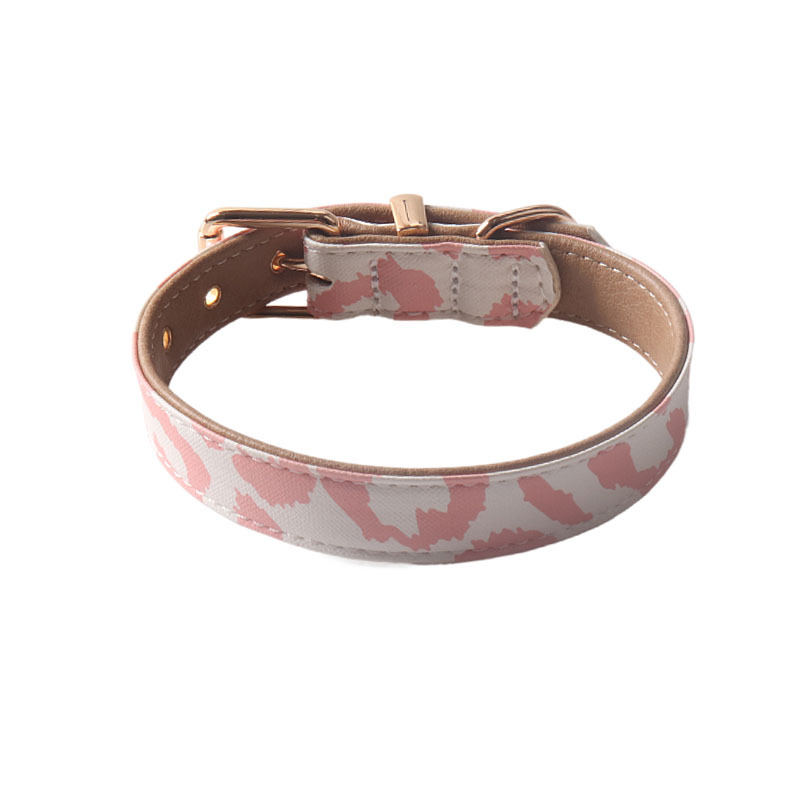 Cow Print PU Pet Collar Set