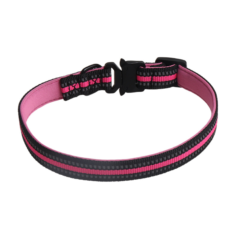 Reflective Tactical Dog Collar Cobra Buckle Set