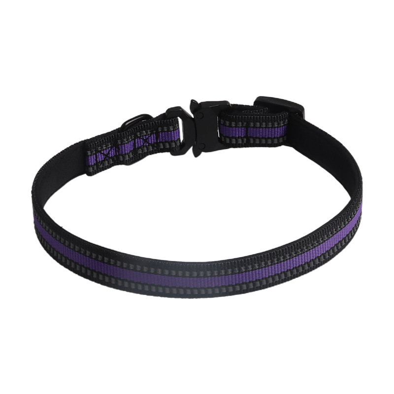 Reflective Tactical Dog Collar Cobra Buckle Set