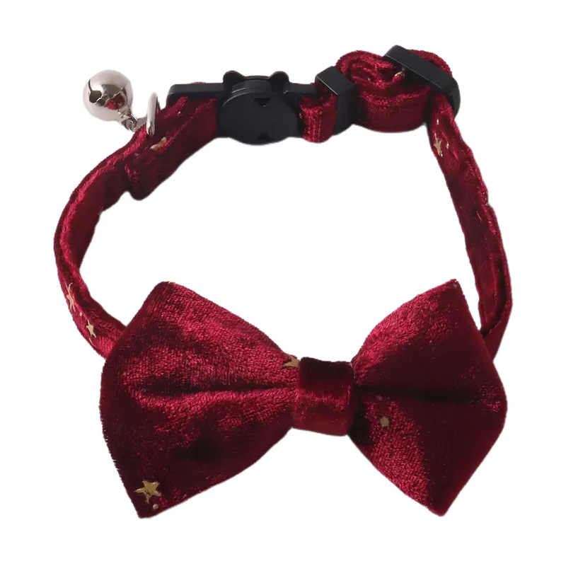 Velvet Bow Pet Collar Set