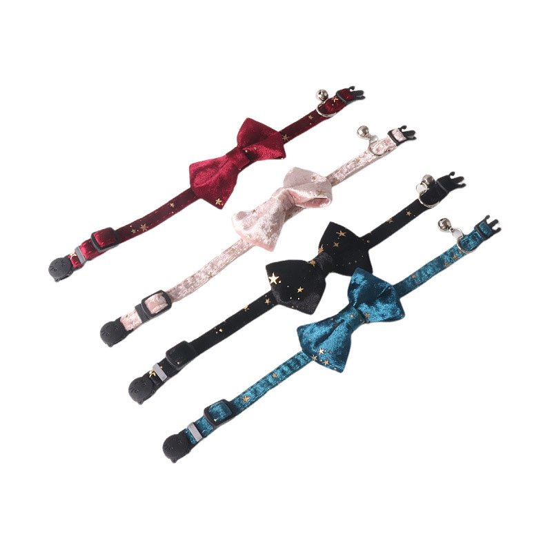 Velvet Bow Pet Collar Set