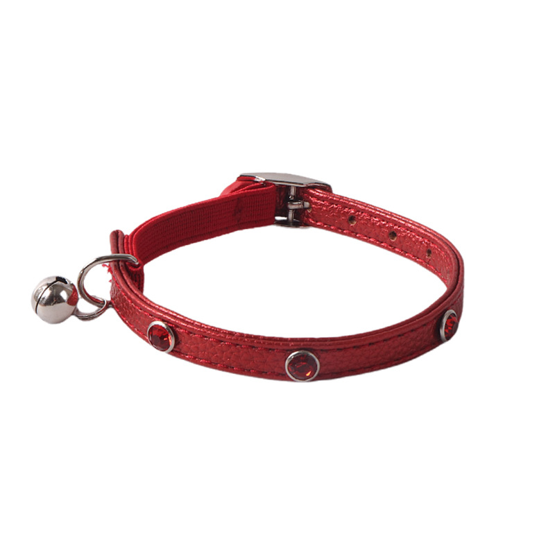 Rhinestone Pet Collar PU Set