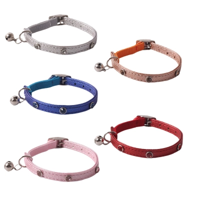 Rhinestone Pet Collar PU Set 01