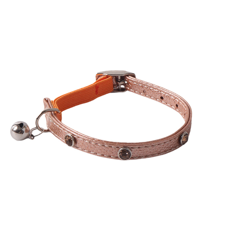 Rhinestone Pet Collar PU Set