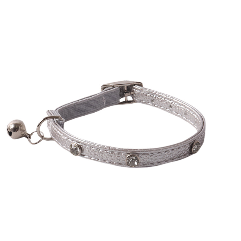 Rhinestone Pet Collar PU Set