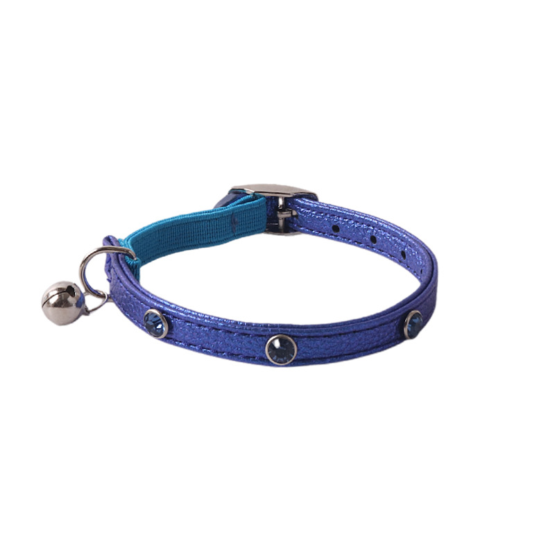 Rhinestone Pet Collar PU Set