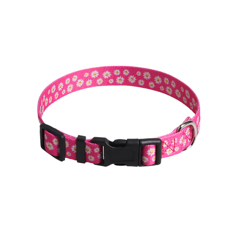 Floral Pattern Pet Collar Set Plastic Buckle