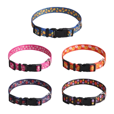 Floral Pattern Pet Collar Set Plastic Buckle 01