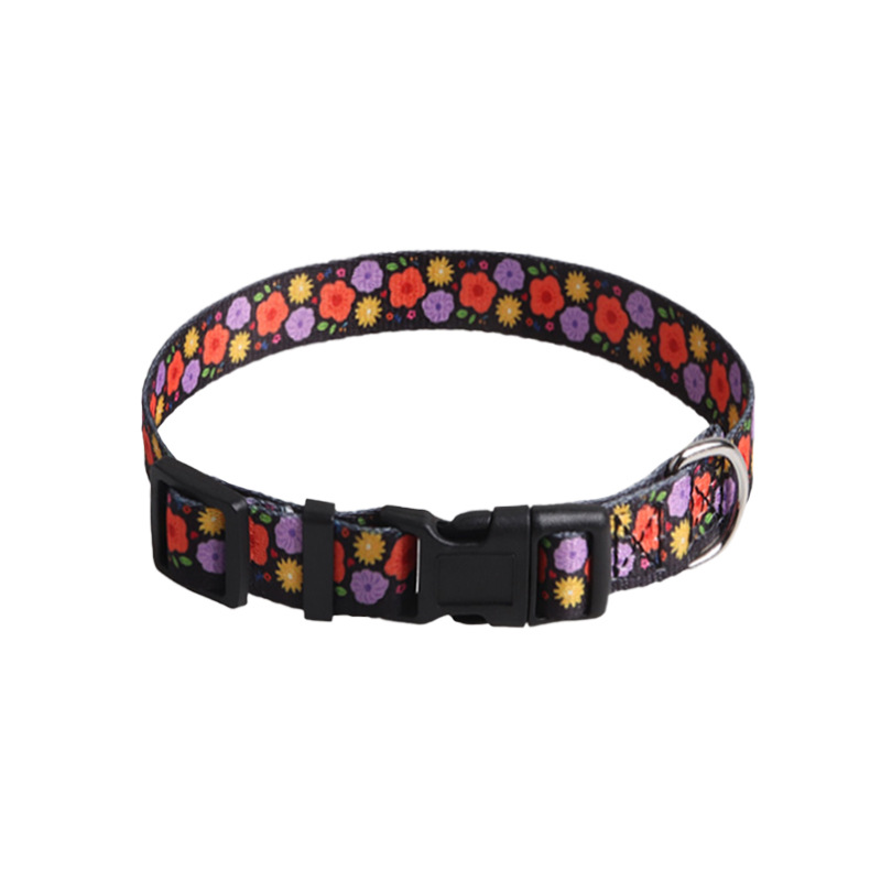 Floral Pattern Pet Collar Set Plastic Buckle