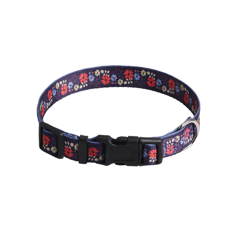 Floral Pattern Pet Collar Set Plastic Buckle
