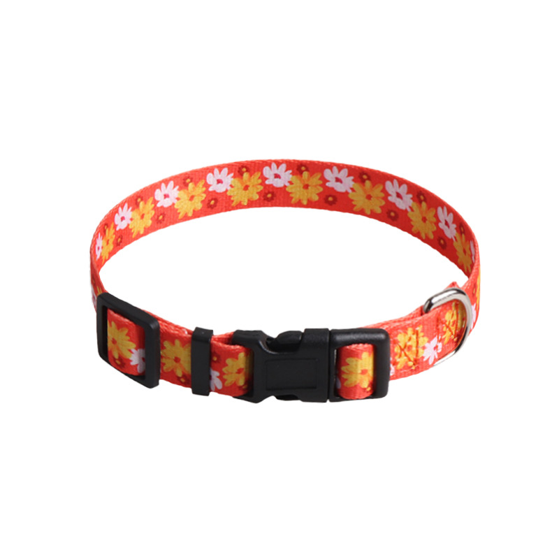 Floral Pattern Pet Collar Set Plastic Buckle