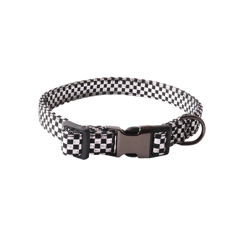 Laser Checkerboard Pet Collar Set
