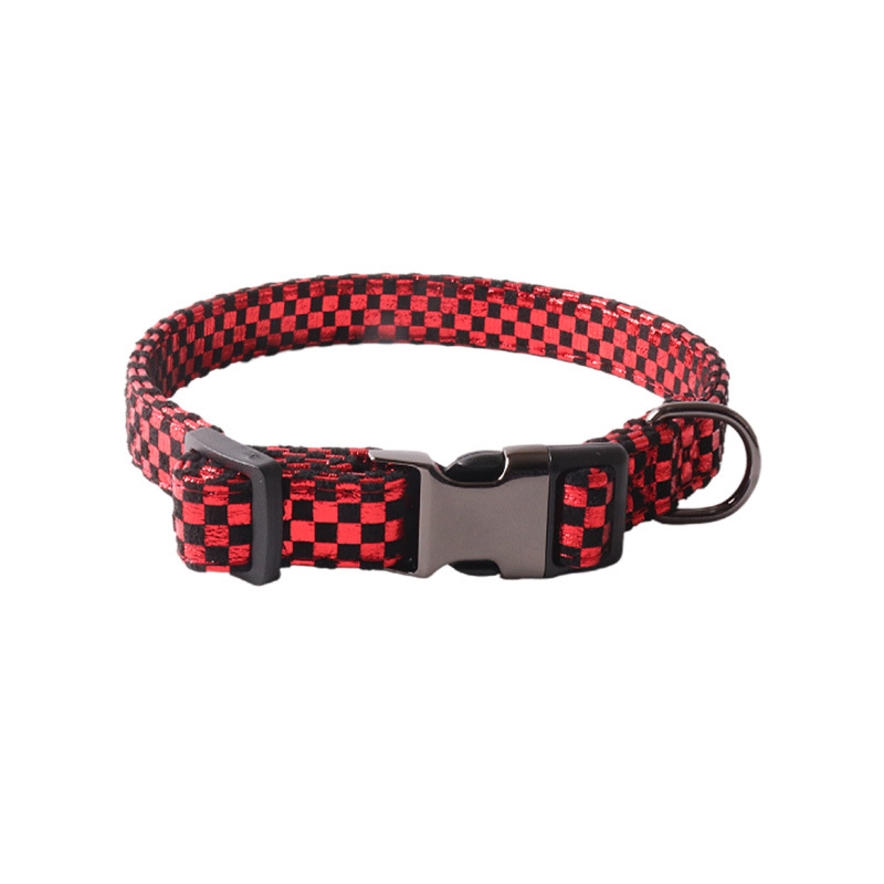 Laser Checkerboard Pet Collar Set