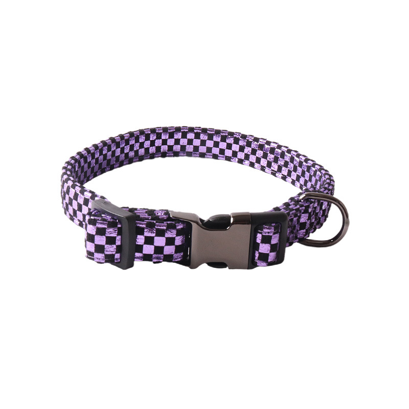 Laser Checkerboard Pet Collar Set
