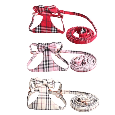 Plaid Pet Harness Leash Set 01