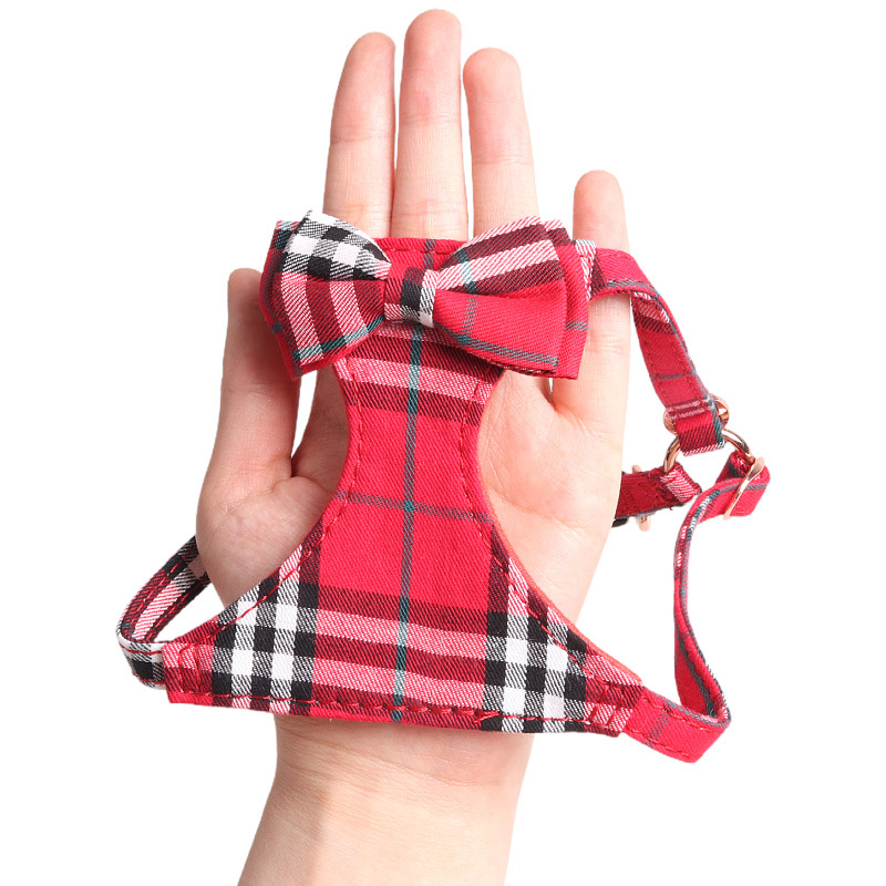 Plaid Pet Harness Leash Set