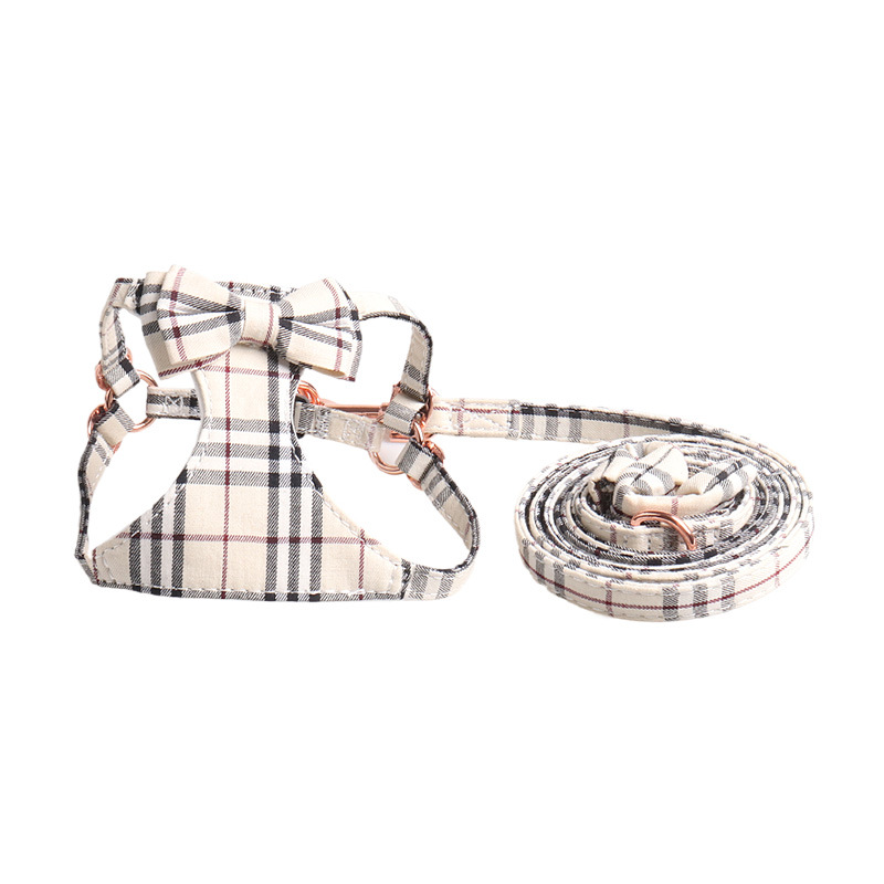 Plaid Pet Harness Leash Set