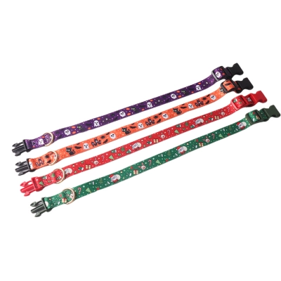Holiday Pet Collar Thick Ribbon Set 02